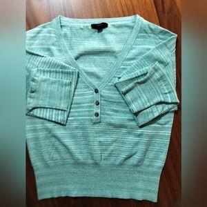 J. Crew Woman's Marled Green  Knit Top, Long Sleeve Light Sweater, Size S.